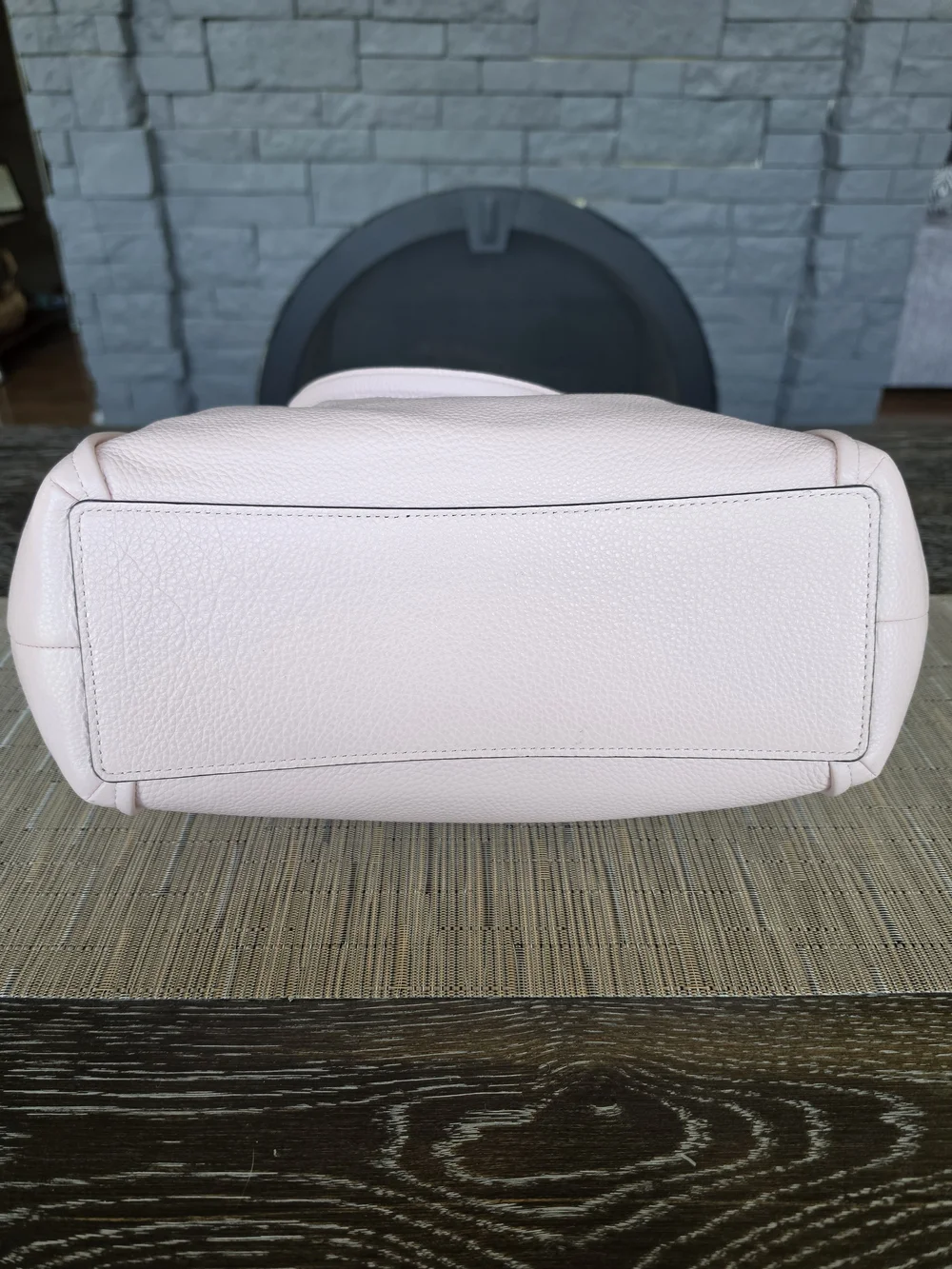 Coach Pale Pink Pebbled Leather Shoulder Bag